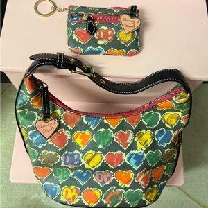 Dooney & Bourke Multicolor Heart Bag with Keychain